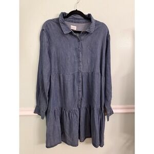 Ingrid & Isabel Blue Button Down Shirtdress